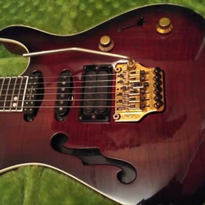 Mayones Elf Semi-Hollow Superstrat 1997 Black/Red Custom Shop NAMM Rare! image 2