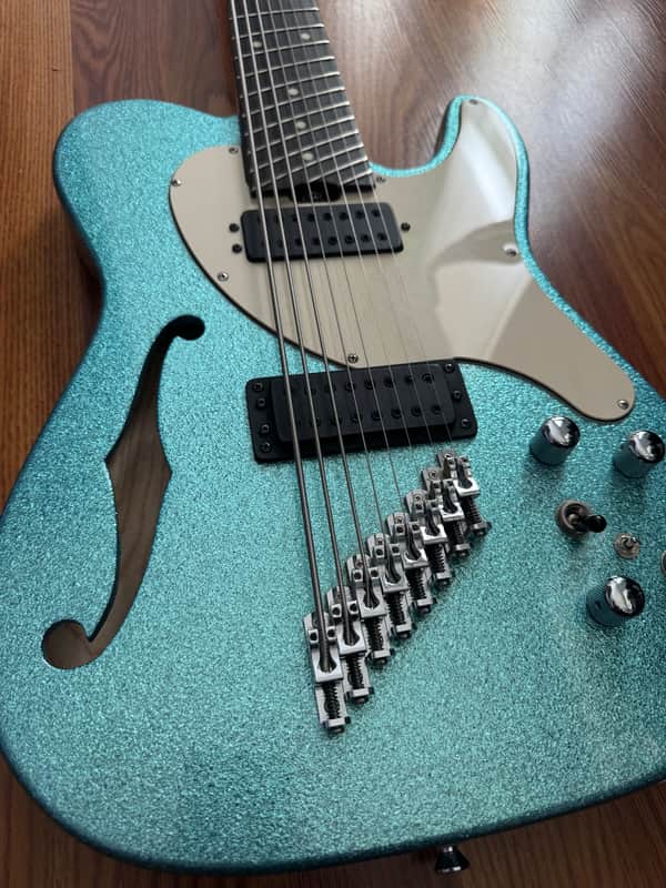Hybrid Guitars Co 8 String Tele 2024 - Pellham Blue Sparkle image 1