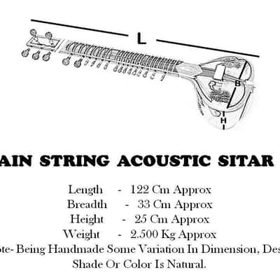 Handmade Sitar 7 Main String  High Quality Sound 9 Sympathetic String Instrument Acoustic image 9