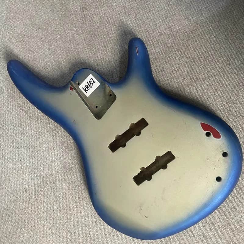 Blue Burst 4 String Electric Bass Basswood Body DIY Project image 1