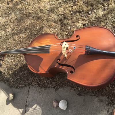 Alcoa ALUMINUM upright bass 1930s Faux wood finish image 7