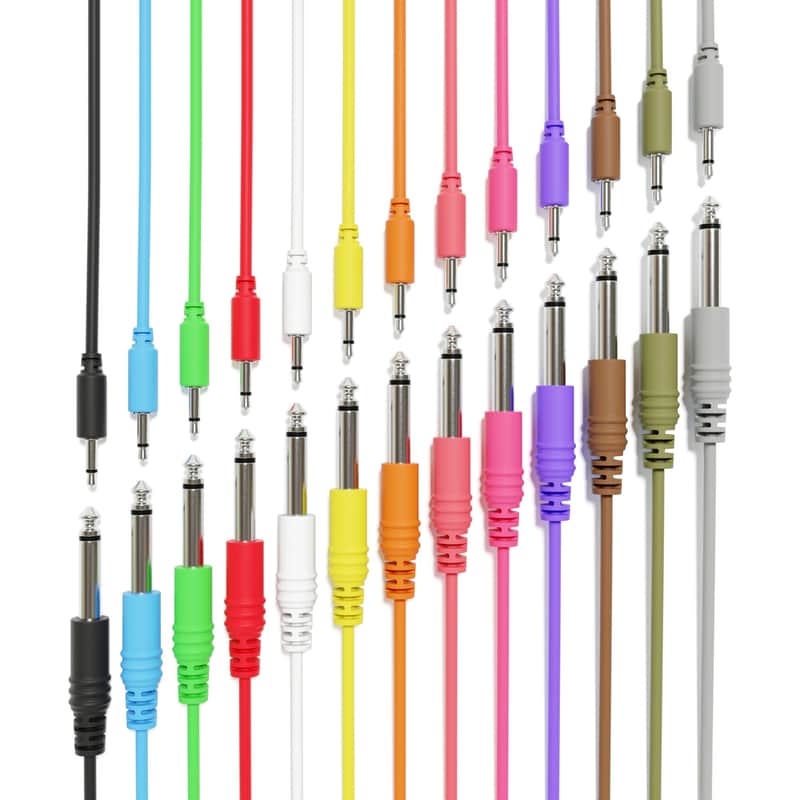 ExcelValley [13-Pack | 120 cm - 47.24"] Mono Patch Cables - TS 3.5mm 1/8" to 6.35mm 1/4" Eurorack Synth CV Gate image 1