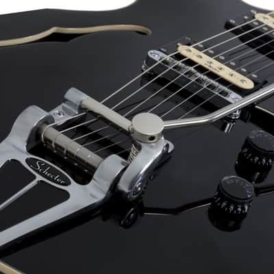 Schecter Corsair Semi-Hollow with Bigsby Vibrato 2020s Gloss Black image 4