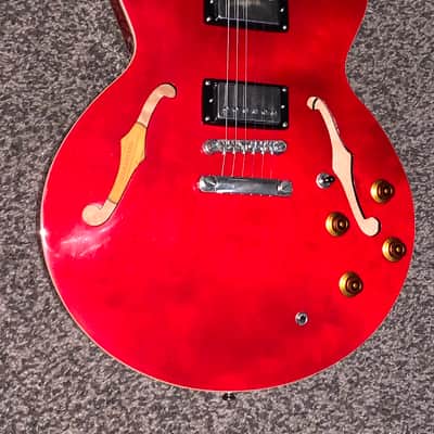 Epiphone The Dot ch  Cherry red electric guitar semi hollow body image 5