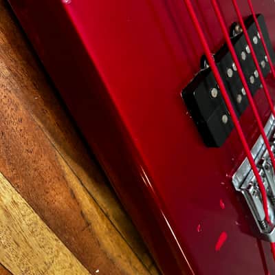 Hondo Alien Headless Bass 1980 Candy Apple Red image 4