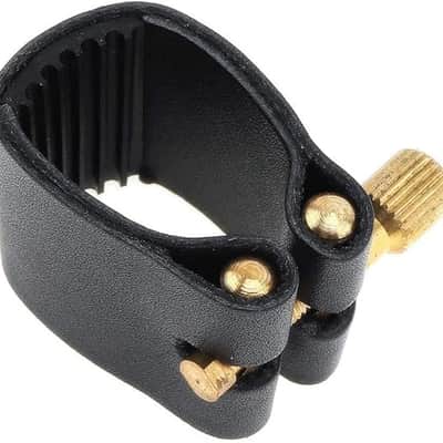 Professional Tenor Sax Saxophone Mouthpiece Leather Ligature Fastener Black image 2