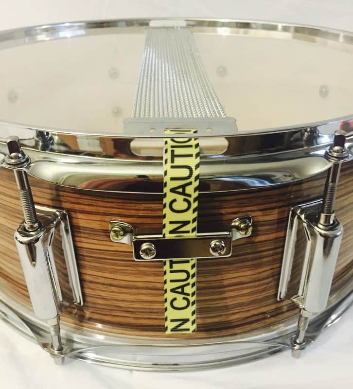 2x SnareFlair Custom Snare Drum Percussion Straps Caution Tape Black Yellow USA Made Snare Flair image 1