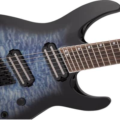Jackson X Series Soloist Arch Top SLATX7Q MS Electric Guitar. Laurel FB, Multi-Scale, Transparent Blue Burst image 6