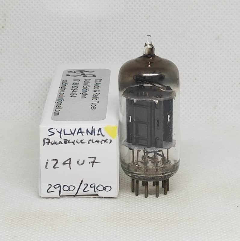 Sylvania 12AU7 Long Black Plate Perfectly Balanced Single NOS 12AU7A ECC82 image 1