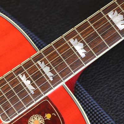 2015 Gibson SJ-200 Acoustic Guitar Trans Cherry Red + OHSC Owned By Lzzy Hale & Joe HottingerHalestorm image 9