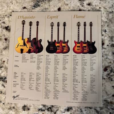 Fender Master Series Catalog Brochure Esprit Flame D'Aquisto image 5