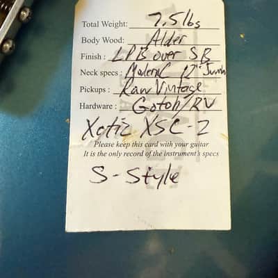 Xotic California Classic XSC-2 SSH, 2021-USA, Super Heavy Aging-Lake Placid Blue w/Roasted Flame Maple Neck image 24