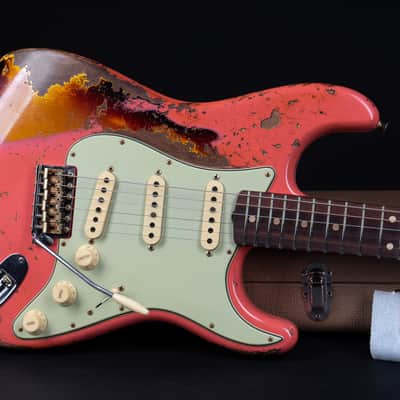 Fender Custom Shop Ltd. 60/63 Stratocaster NEW - Fiesta Red over Sunburst Heavy Relic image 14