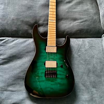 ESP E-II M-II NT Black Turquoise Burst image 3
