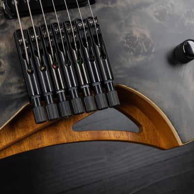 Mayones Hydra 7 Elite Headless - Trans Black Satin - Custom Satin Neck image 9