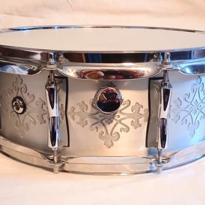 CUSTOM ENGRAVED ALUMINUM SNARE DRUM 14/10L - FREE SHIP TO C-USA! image 5