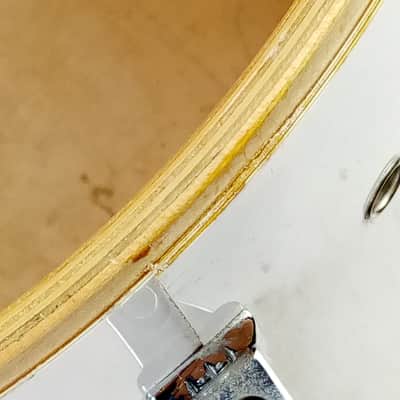 Ludwig 12x14"White Cortex Monroe Coliseum Twin Channel Snare Drum Vintage 90s image 15