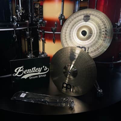 Meinl MA-BR-14M Medium 14" Marching Cymbals Student Brass Pair w/ Pads & Straps image 1