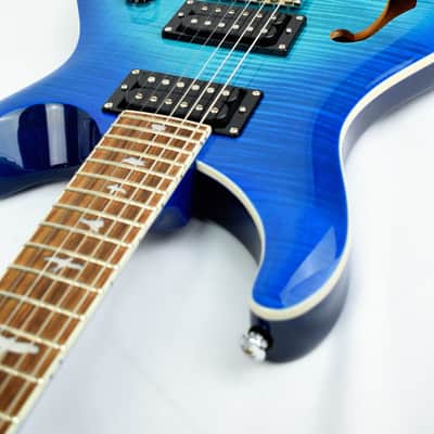 PRS SE Custom 24 Semi-Hollow Piezo Electric Guitar Lake Blue image 8