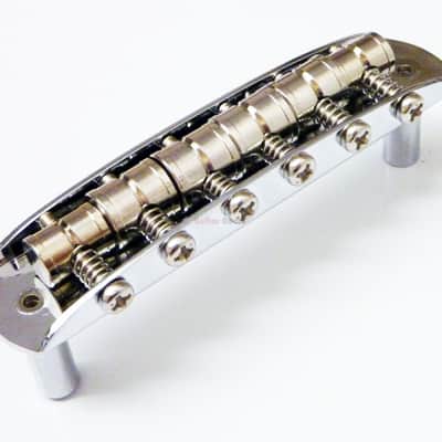 Genuine Fender Mustang 2-Post Guitar Bridge Assembly w/ Barrel Saddles - Chrome image 4