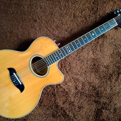 Extremely Rare Vintage 1980s Aria Elecord Model FET-65-12 12 String With Electronics And Arched Top And Bottom image 2