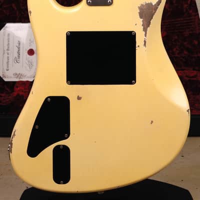 Castedosa 2024 Conchers Baritone with La Raza Fuzz in Aged Burnt Marshmallow with Hand-wound Castedosa TS Mini Humbuckers, Dark Mole Tint Quartersawn Maple Neck + Mastery Bridge & Trem image 7