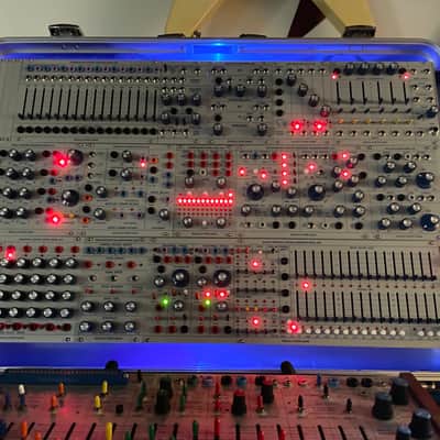 Buchla Tiptop 200t series with BPNYC ZERO Halliburton Eurorack Modular Travel Case SILVER 122hp 9U w/MARF image 22