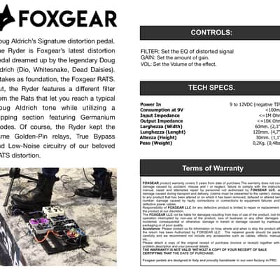 Foxgear Pedals Ryder (Doug Aldrich Signature Distortion) image 9