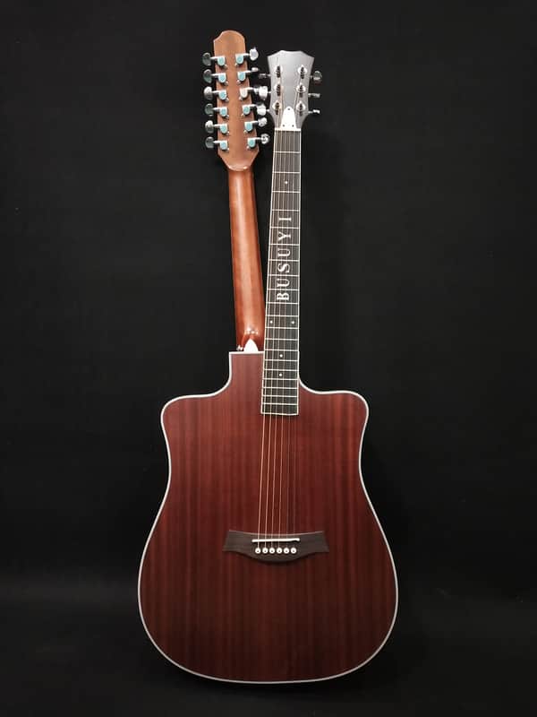 12/6 Strings Acoustic Double Neck, Double Sided Busuyi Double Neck Guitar, Travel Acoustic Guitar image 1