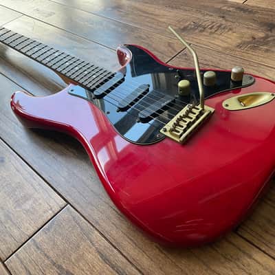 Vintage 1993 Charvel by Jackson CST-070 Super Strat Electric Guitar Active Pickups Transparent Red image 4