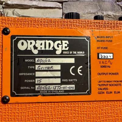 Orange AD 15 1x12” Signed by Antonio Vega (Nacha Pop) Checked by Pablo Kahayan “Collector’s Spanish Pop Star Piece” image 10