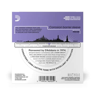 D'Addario EJ26-10P Phosphor Bronze Acoustic Guitar Strings, Custom Light, 11-52, 10 Sets image 3
