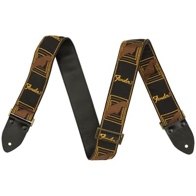 Fender Legacy Monogram Strap Black/Yellow/Brown image 1