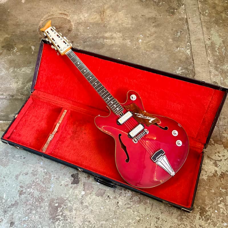 Teisco Vibra-Twin EP-12T 1960’s - Cherry 12 string electric bizarre guitar es-335 original vintage MIJ japan image 1
