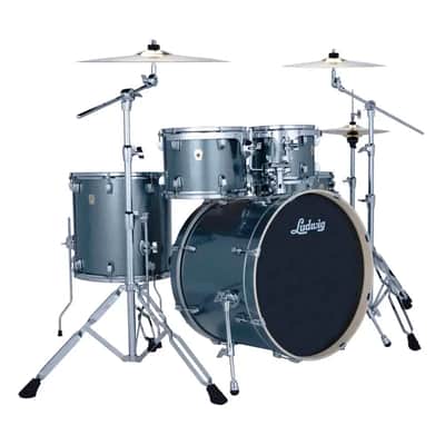Ludwig Evolution 5pc Complete Drum Set (22"BD) & Paiste Cymbals Atlantic Sparkle