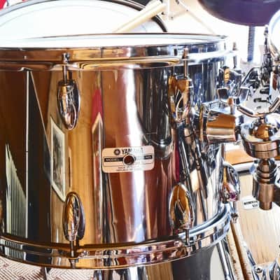 Vintage Yamaha Pre Recording 9000 Variation drum set - Original 1977 Chrome over Real Wood image 6