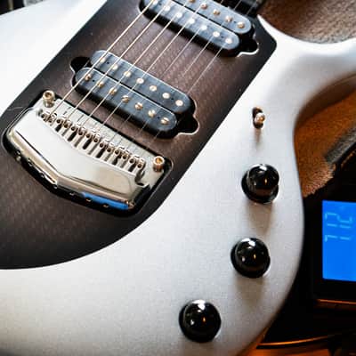 Ernie Ball Music Man John Petrucci Majesty 7 – 2015 – Silver Lining – Excellent Condition – Complete Case Candy – Signed Backplate image 17