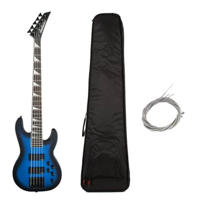 Jackson JS Series Concert Bass JS3V 5-String Electric Guitar (Right-Handed, Metallic Blue) Bundle with Polyester Protective Hardshell Gig Bag with Zipper Pocket (Black), and Steel Strings (3 Items) image 9