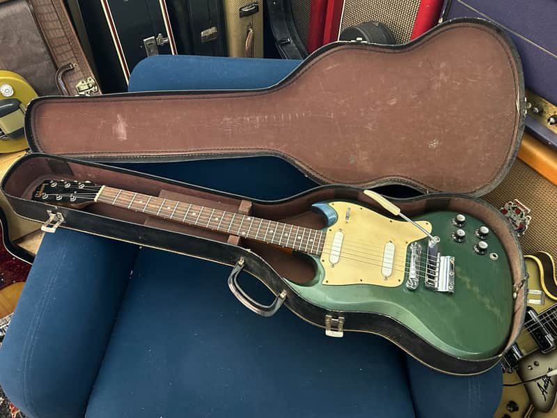 Vintage Gibson Melody Maker Sg D Double Pickup 1966 Pelham Blue OSSC - Good