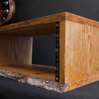 19” 4U Solid Oak Wooden Rack Unit Studio Storage with Live Edge image 8