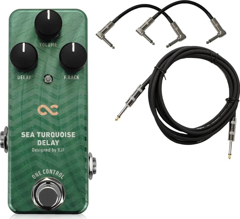 One Control Sea Turquoise Delay w/ 3 Cables image 1