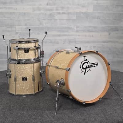 Used Gretsch Catalina Club 3pc Drum Set White Marine Pearl - Fair image 1
