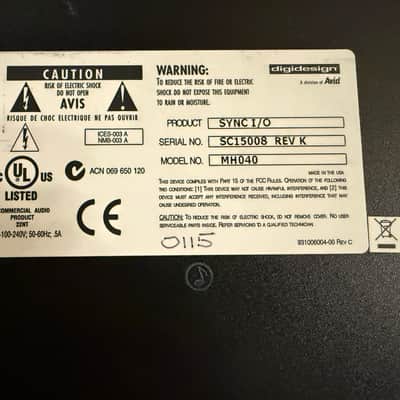 Digidesign SYNC I/O - Pro Tools HD Synchronizer - REV K - MH40 - Firmware 1.2.1 image 6