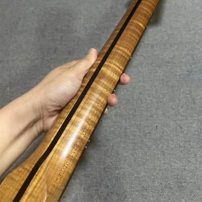 4 string20Fret Roasted Flame Maple 30inch short scale Bass Guitar Neck part image 4