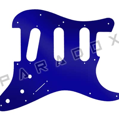 Custom Pickguard For 2000 - Present Made in America Fender Stratocaster Oversized Template with Burns Tri-Sonic Pickups - Dark Blue Mirror Acrylic .125" image 1
