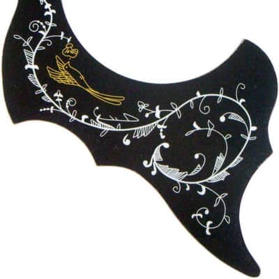 2Pcs Acoustic Guitar Pickguard, Self Adhesive Scratchplate Universal Sticker for Left Right Handed 40/41'' Folk Guitar Pickguard Scratch Plate, Black image 3