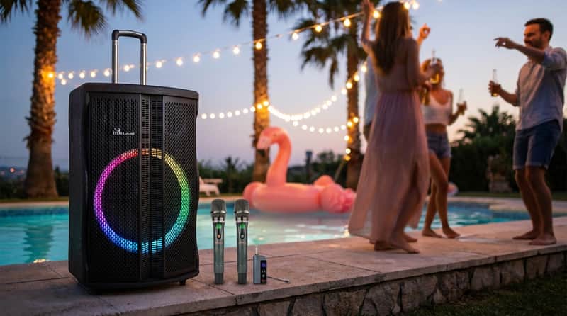 IDOLmain IPS-DJ09 Professional Bluetooth Portable Rechargeable Party Speaker 1500W With Dual Wireless Microphones image 1