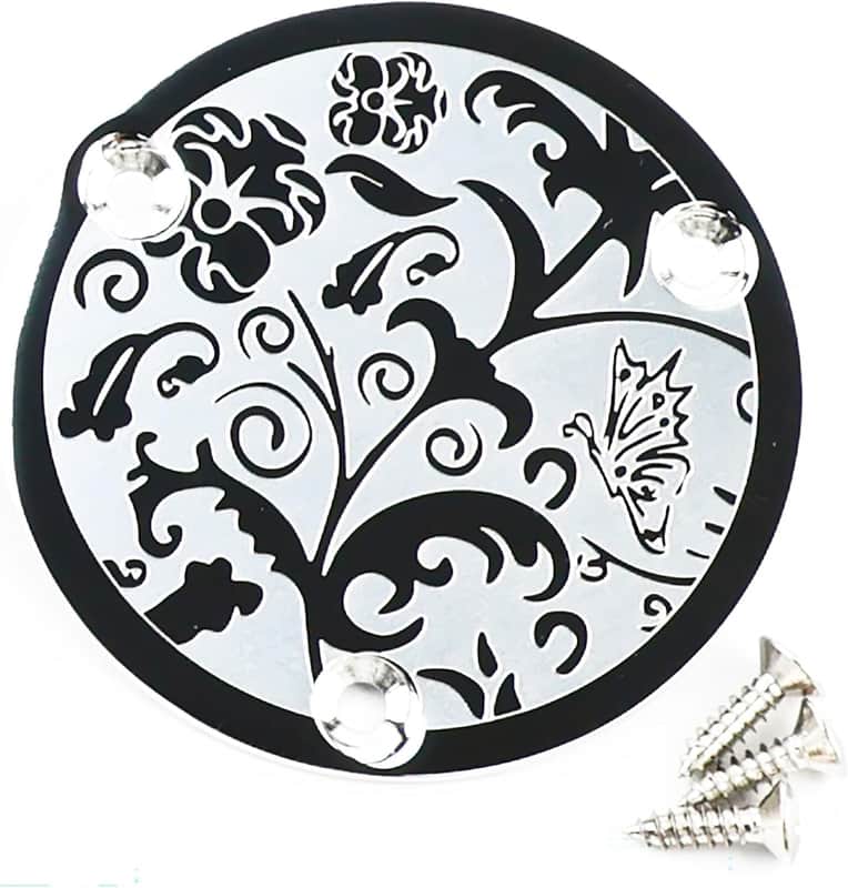 Les Paul Style Aluminum Alloy Engraved Switch Cover - Chrome image 1