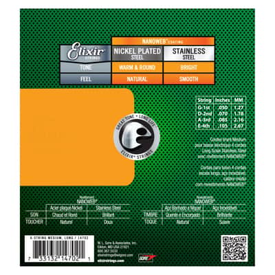Elixir 14702 Bass Strings 50-105 - String Set for 4 String Bass Guitar image 3