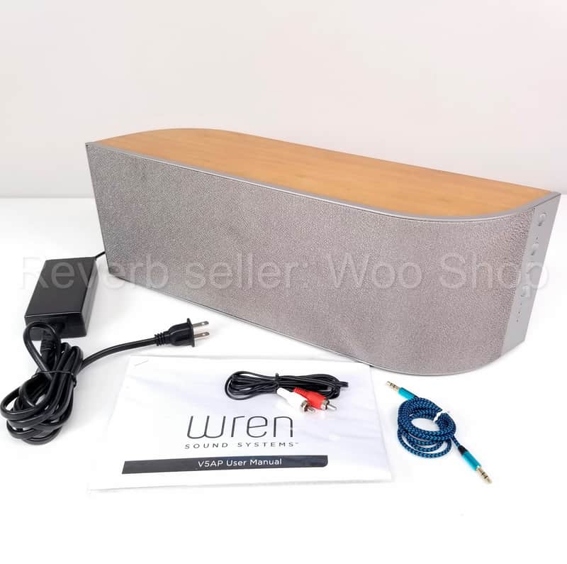 Wren V5AP Powered Wireless WiFi Speaker System w/ Apple AirPlay (Bamboo), Cables image 1